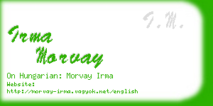 irma morvay business card